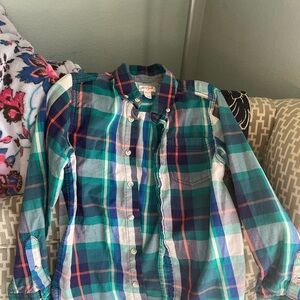 Cat & Jack Multicolor Plaid Button Down Shirt